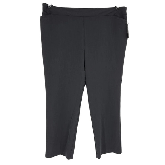 Avenue Straight Leg Dress Pants Gray Pull On Tummy Control High Rise 26 Tall - Picture 1 of 9
